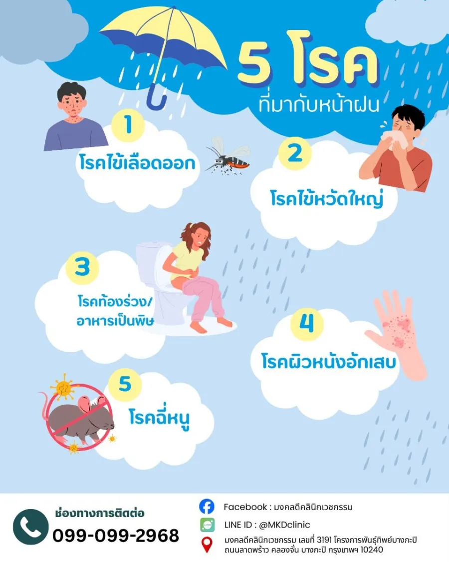 โปสเตอร์ 5 โรคที่มากับหน้าฝน